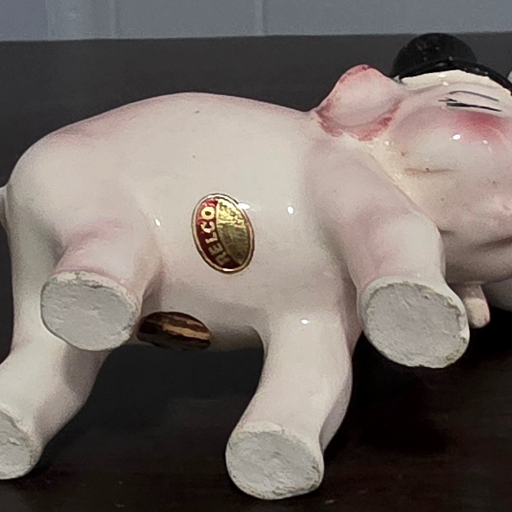 Relco Vintage Pink Elephant Salt Pepper Shakers Top Hat Party Hat Set - Picture 3 of 3
